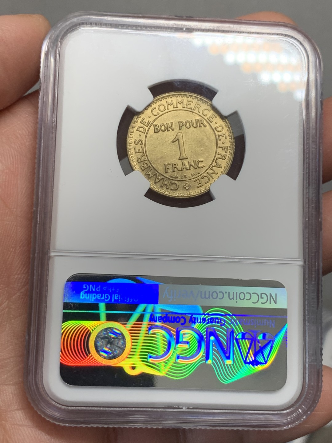 《竞宝斋》第134场-周日，周一连拍 (全场包邮) NGC-MS63 法兰西共和国 墨丘利1法郎 1926年特年，EBAY成交价1600左右