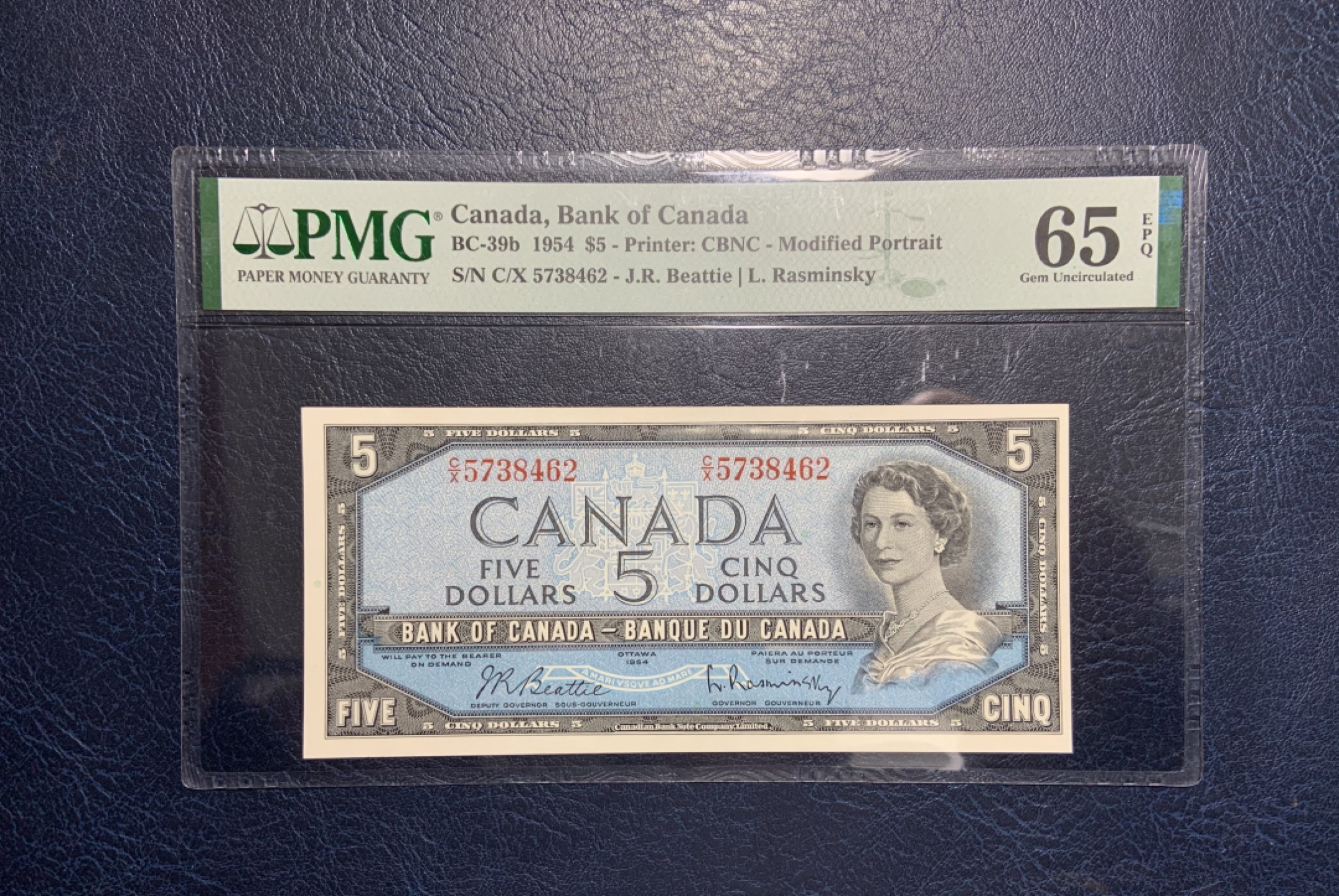 收藏联盟Quantum Auction 第232期拍卖 加拿大1954年5元 PMG65 水獭瀑布 优美意境