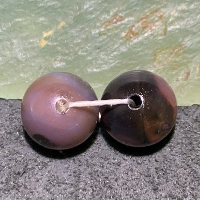 精美紫罗兰料战国红玛瑙腰珠一对 精美紫罗兰料战国红玛瑙腰珠一对