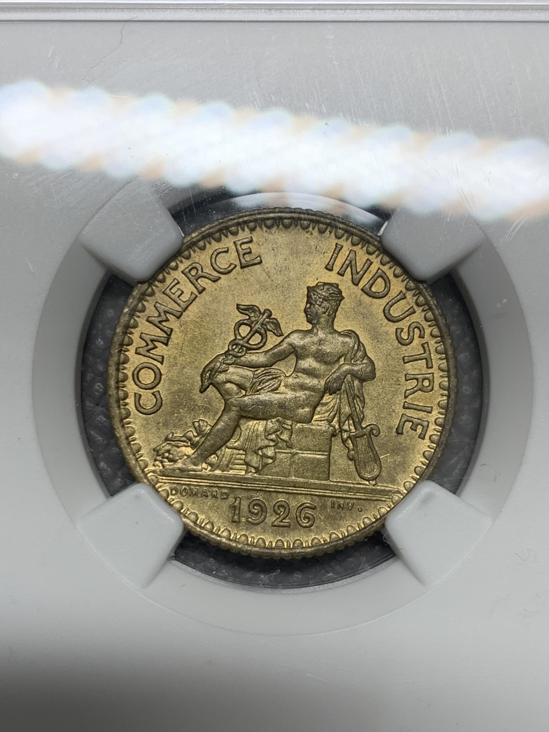 《竞宝斋》第134场-周日，周一连拍 (全场包邮) NGC-MS63 法兰西共和国 墨丘利1法郎 1926年特年，EBAY成交价1600左右