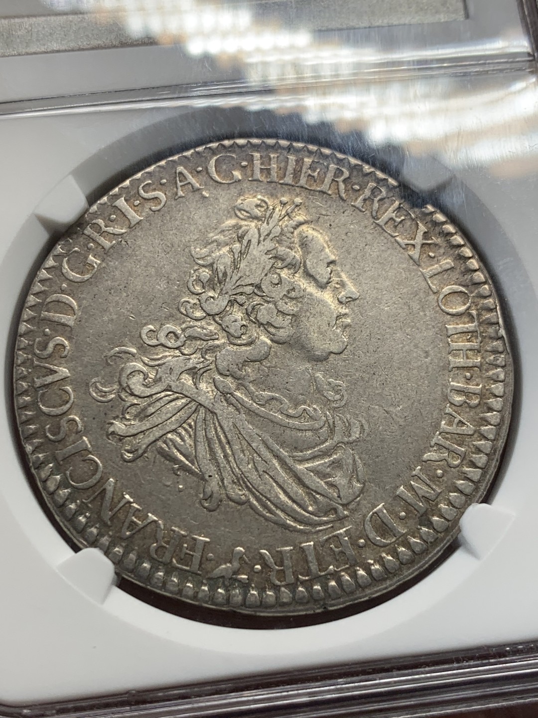 《竞宝斋》第134场-周日，周一连拍 (全场包邮) NGC-VF35意大利托斯卡纳10Paoli银币，神罗皇帝弗朗茨一世，单年份版别，NGC仅三个出分，亚军分，灰色包浆光泽均匀，David Vice名家旧藏