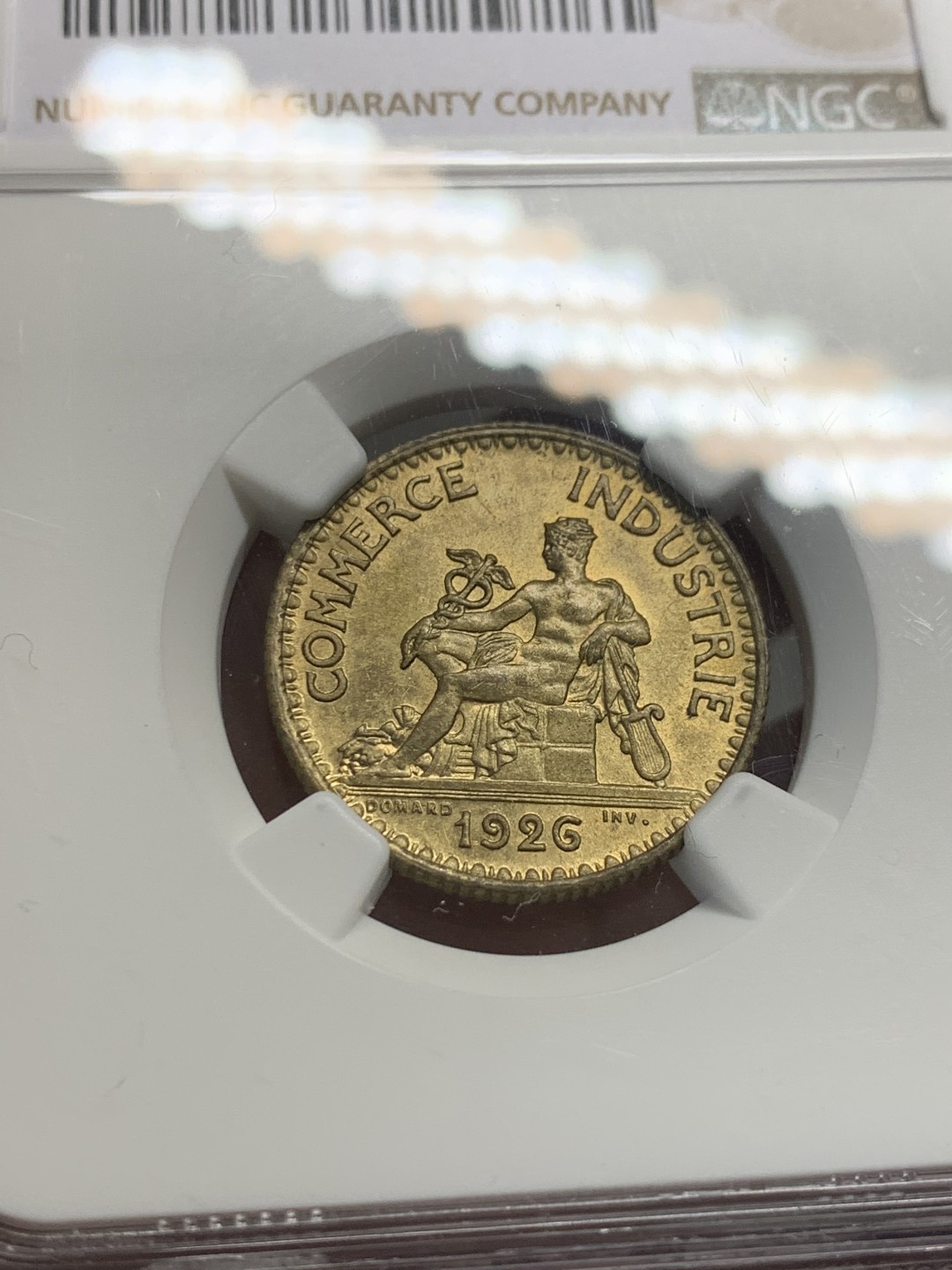 《竞宝斋》第134场-周日，周一连拍 (全场包邮) NGC-MS63 法兰西共和国 墨丘利1法郎 1926年特年，EBAY成交价1600左右