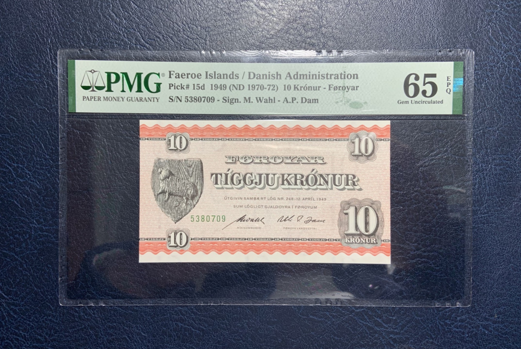 收藏联盟Quantum Auction 第232期拍卖 法罗群岛1970-72年10克朗 PMG65