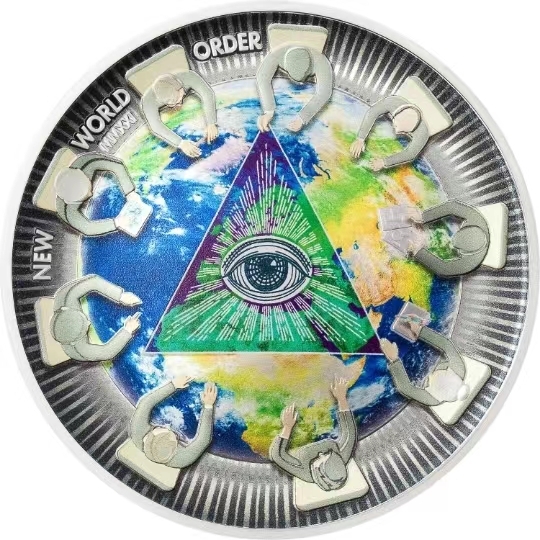 帕劳2021年新秩序双面彩色银币 帕劳2021年新秩序双面彩色银币