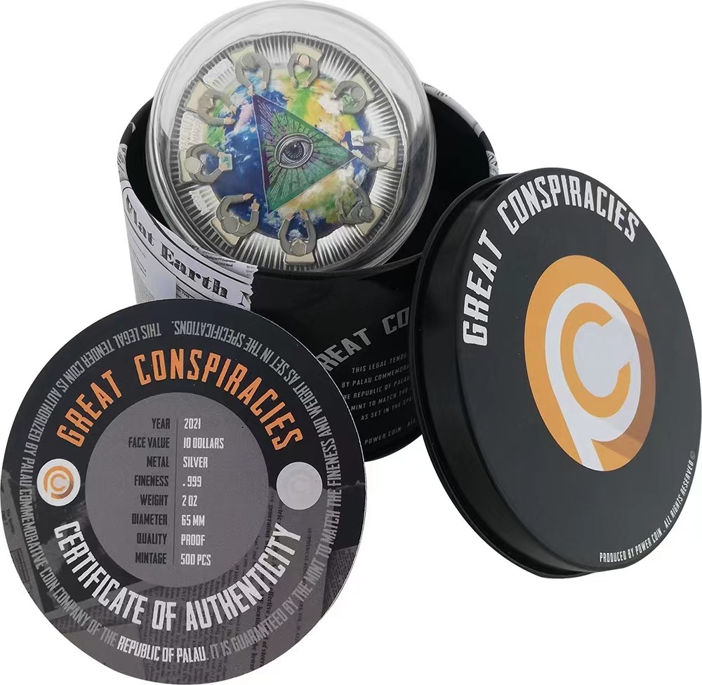 帕劳2021年新秩序双面彩色银币 帕劳2021年新秩序双面彩色银币