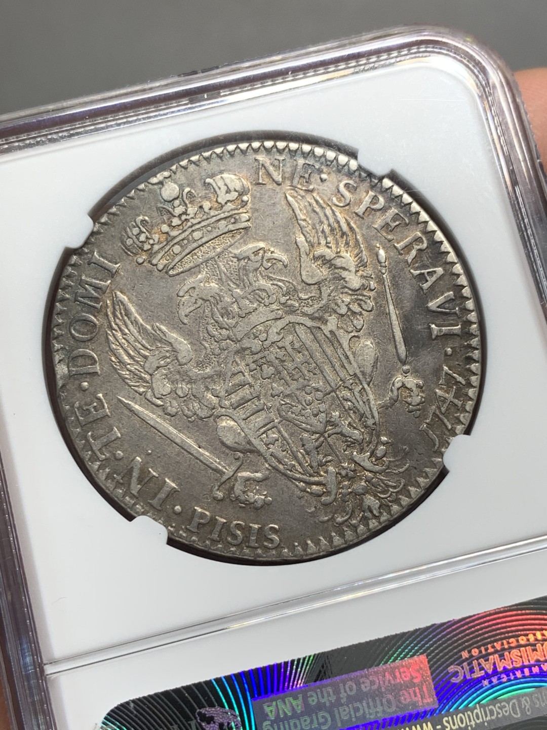 《竞宝斋》第134场-周日，周一连拍 (全场包邮) NGC-VF35意大利托斯卡纳10Paoli银币，神罗皇帝弗朗茨一世，单年份版别，NGC仅三个出分，亚军分，灰色包浆光泽均匀，David Vice名家旧藏