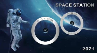 斐济2021年太空站镂空透明镶嵌银币 - 斐济2021年太空站镂空透明镶嵌银币