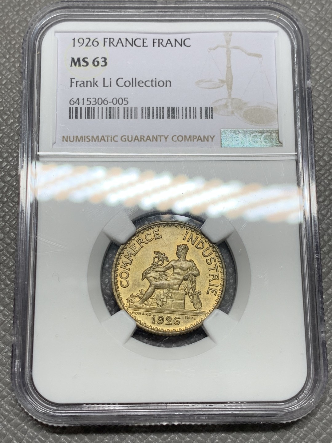 《竞宝斋》第134场-周日，周一连拍 (全场包邮) NGC-MS63 法兰西共和国 墨丘利1法郎 1926年特年，EBAY成交价1600左右