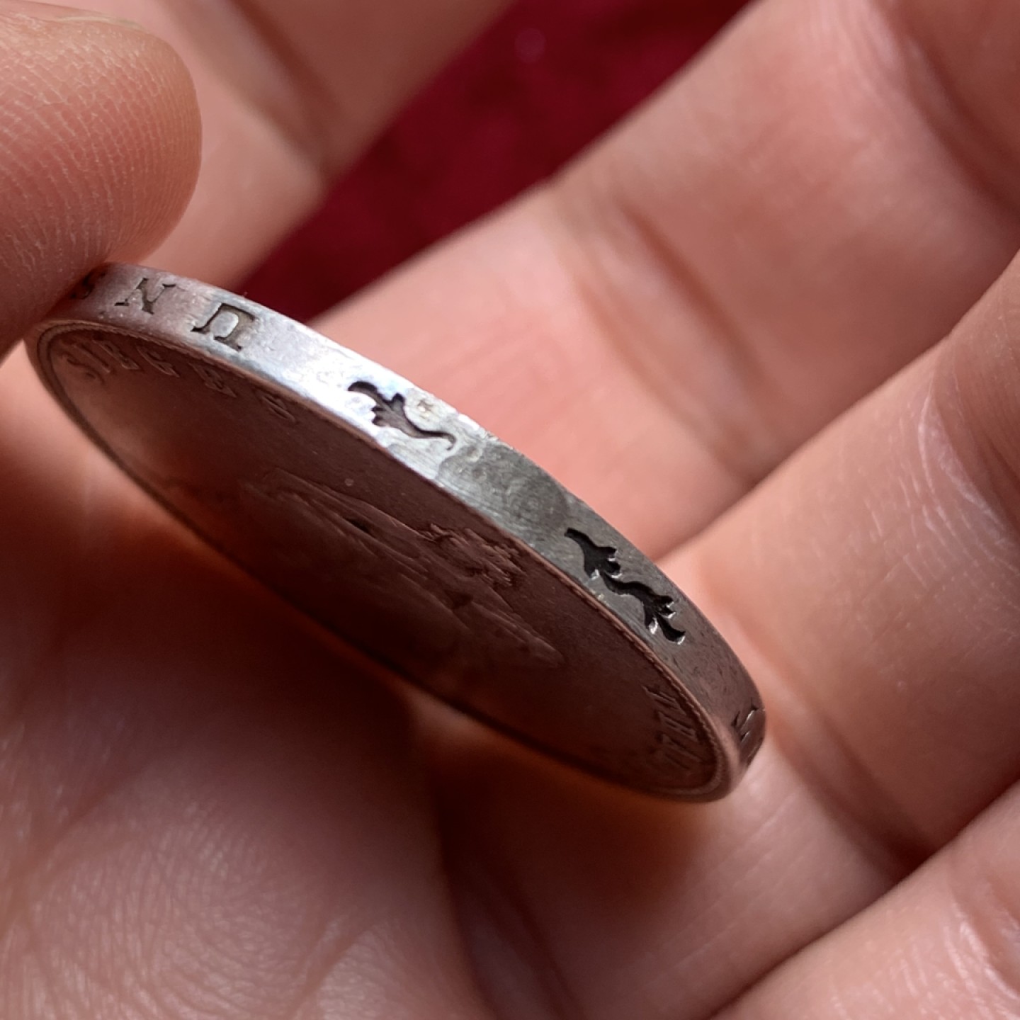 《竞宝斋》第134场-周日，周一连拍 (全场包邮) 普鲁士德国 1871年 普法战争胜利泰勒银币 顶端有焊接痕迹