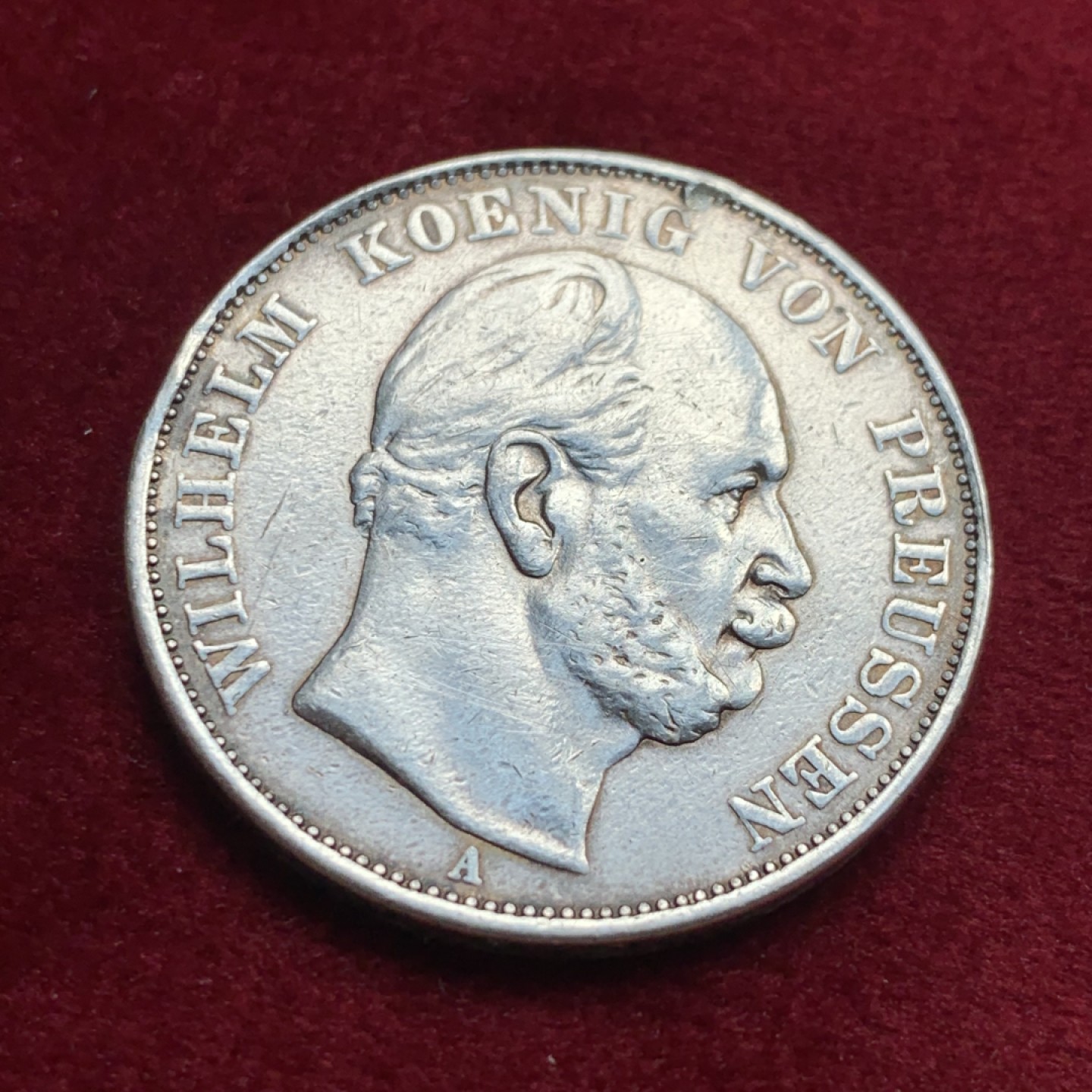 《竞宝斋》第134场-周日，周一连拍 (全场包邮) 普鲁士德国 1871年 普法战争胜利泰勒银币 顶端有焊接痕迹