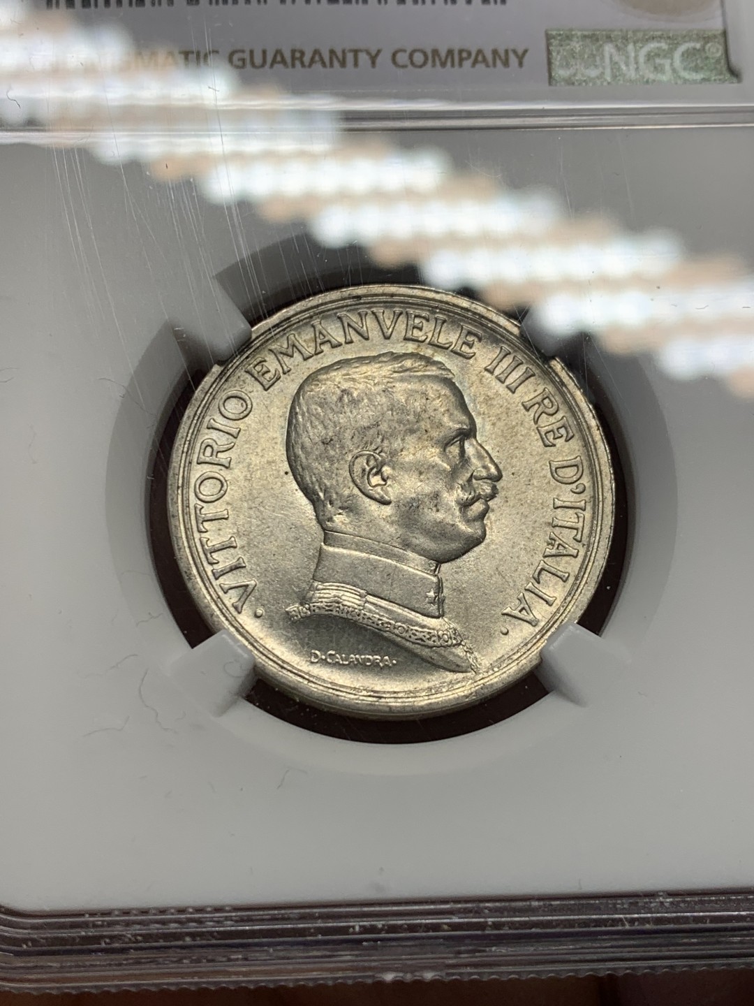 《竞宝斋》第135场-周日，周一连拍 (全场包邮) NGC-MS62 意大利1915年 胜利马车 2里拉银币 这东西现在欧洲也涨的多了