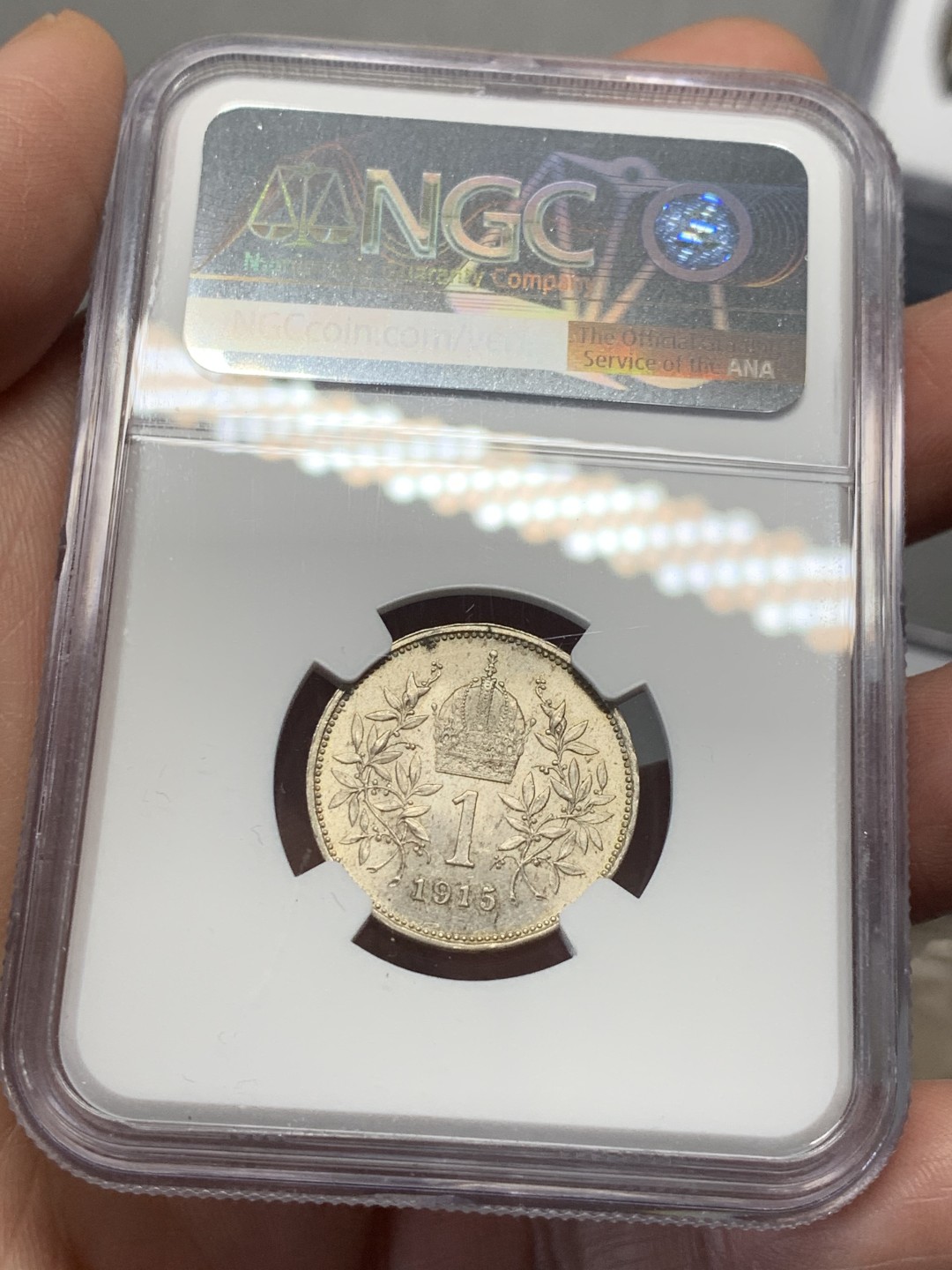 《竞宝斋》第135场-周日，周一连拍 (全场包邮) NGC-MS64 奥地利1915年 佛兰茨一世1克朗银币 顶级粉光非常丝滑