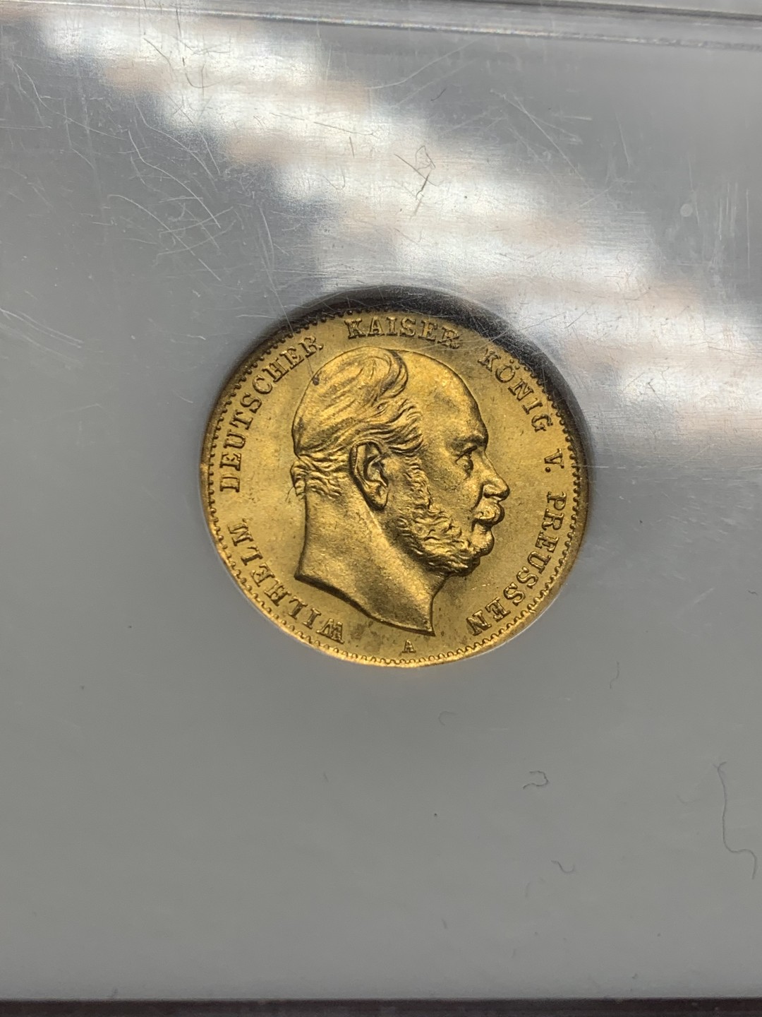 《竞宝斋》第135场-周日，周一连拍 (全场包邮) NGC MS67 普鲁士 1872年 10马克 金币 67的超高分数 N老盒加持 保存的非常好 近乎完美 可收藏