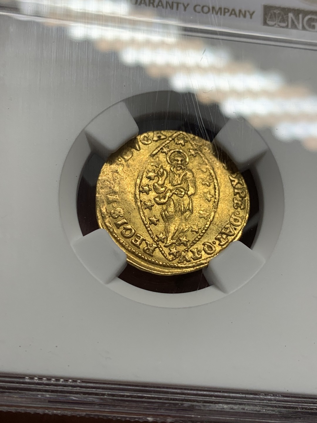 《竞宝斋》第135场-周日，周一连拍 (全场包邮) NGC-AU50 意大利威尼斯1763年 1杜卡特金币 早期的手打金币