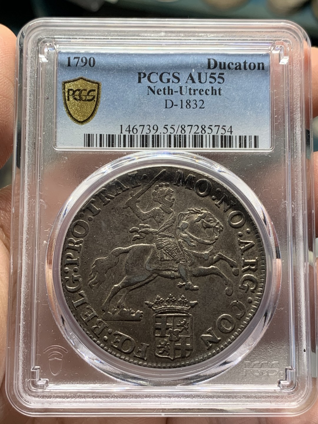 《竞宝斋》第135场-周日，周一连拍 (全场包邮) PCGS-AU55 1790年荷兰乌特勒支省大马剑 包浆均匀，工艺精湛 不可多得