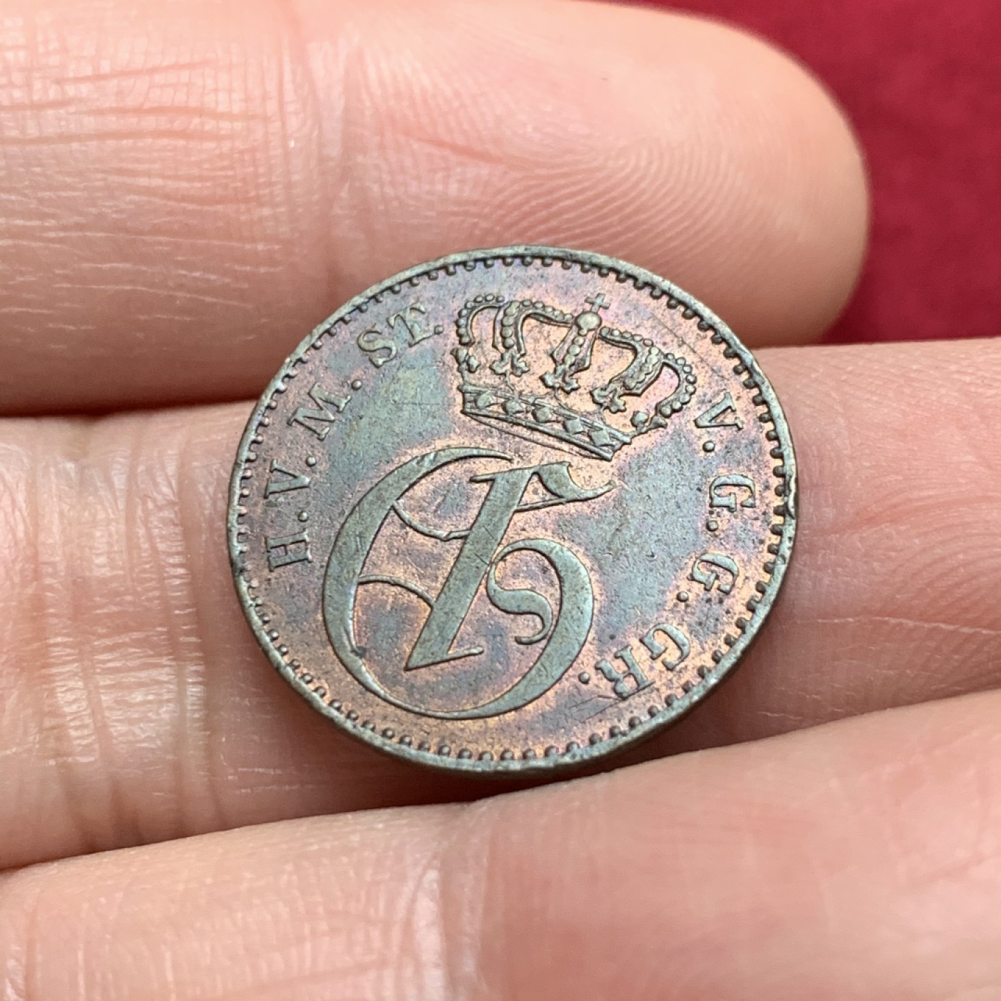 《竞宝斋》第135场-周日，周一连拍 (全场包邮) 德国梅克伦堡  1855年  3芬尼  铜币  品相很好