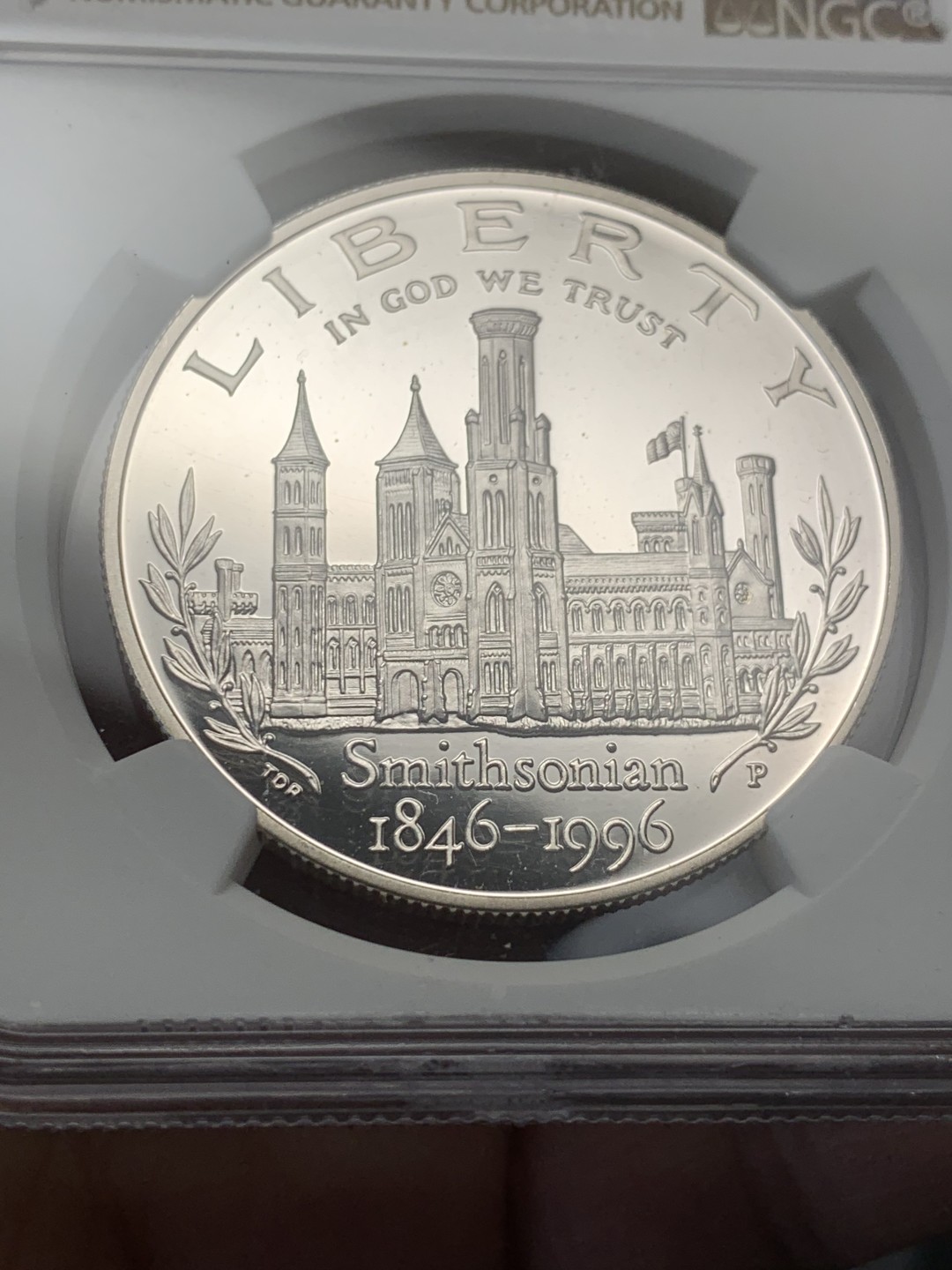 《竞宝斋》第135场-周日，周一连拍 (全场包邮) NGC-PF69 UC 美国 1996年 史密森150周年纪念 精制大银币 900银 26.73克 高分好状态