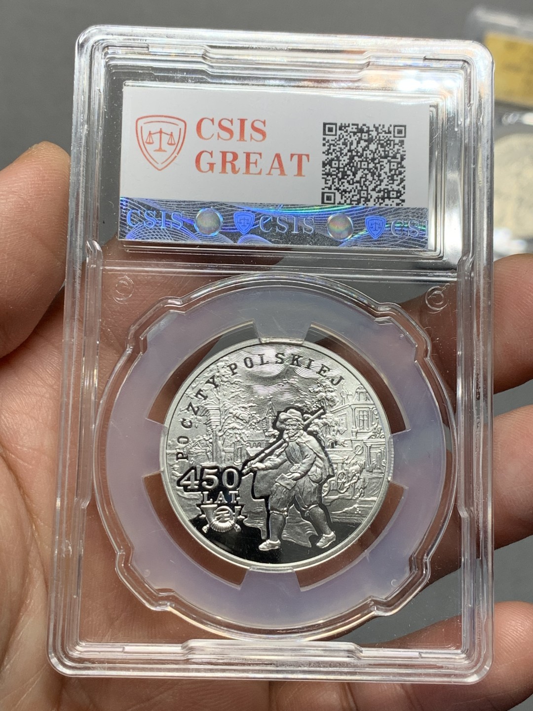 《竞宝斋》第135场-周日，周一连拍 (全场包邮) 信泰PF70UC 波兰2008年 10兹 幻彩银币