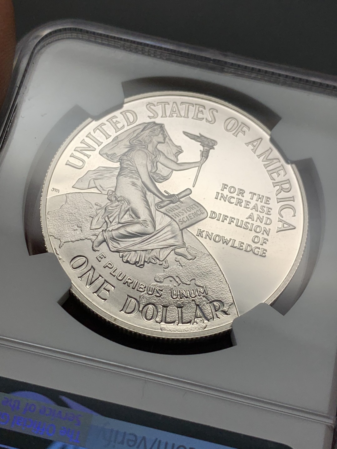 《竞宝斋》第135场-周日，周一连拍 (全场包邮) NGC-PF69 UC 美国 1996年 史密森150周年纪念 精制大银币 900银 26.73克 高分好状态