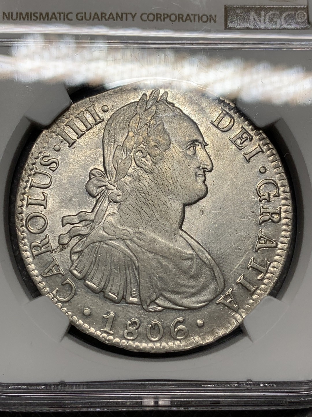 《竞宝斋》第135场-周日，周一连拍 (全场包邮) NGC AU 1806年 墨西哥 卡四 8R 双柱大银币 打制均匀 可藏