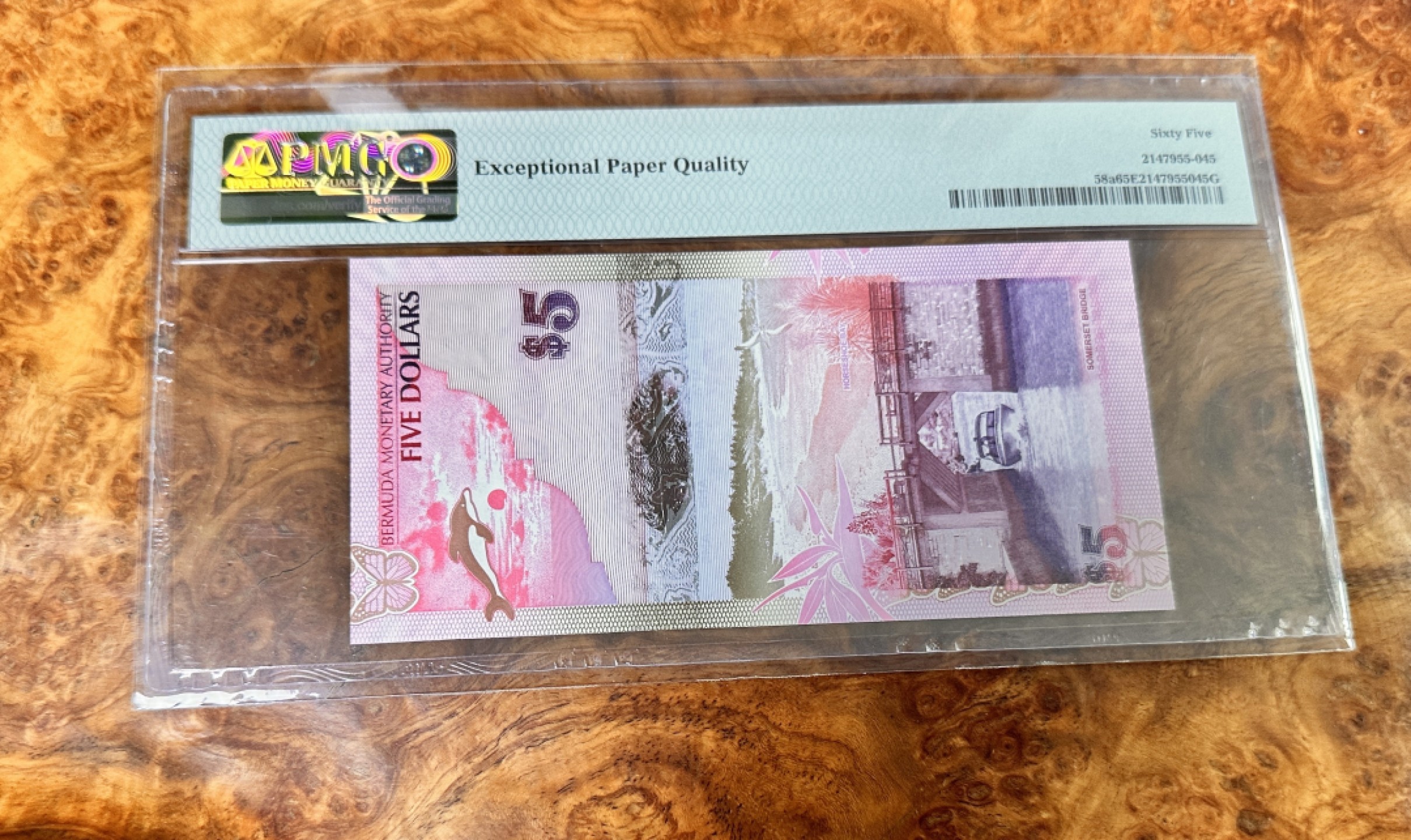 Chase Auction 第17期 - - 外钞、民国钞和人民币混合场！（临时有事，推迟到20号） 2009年百慕大5元，PMG65！
