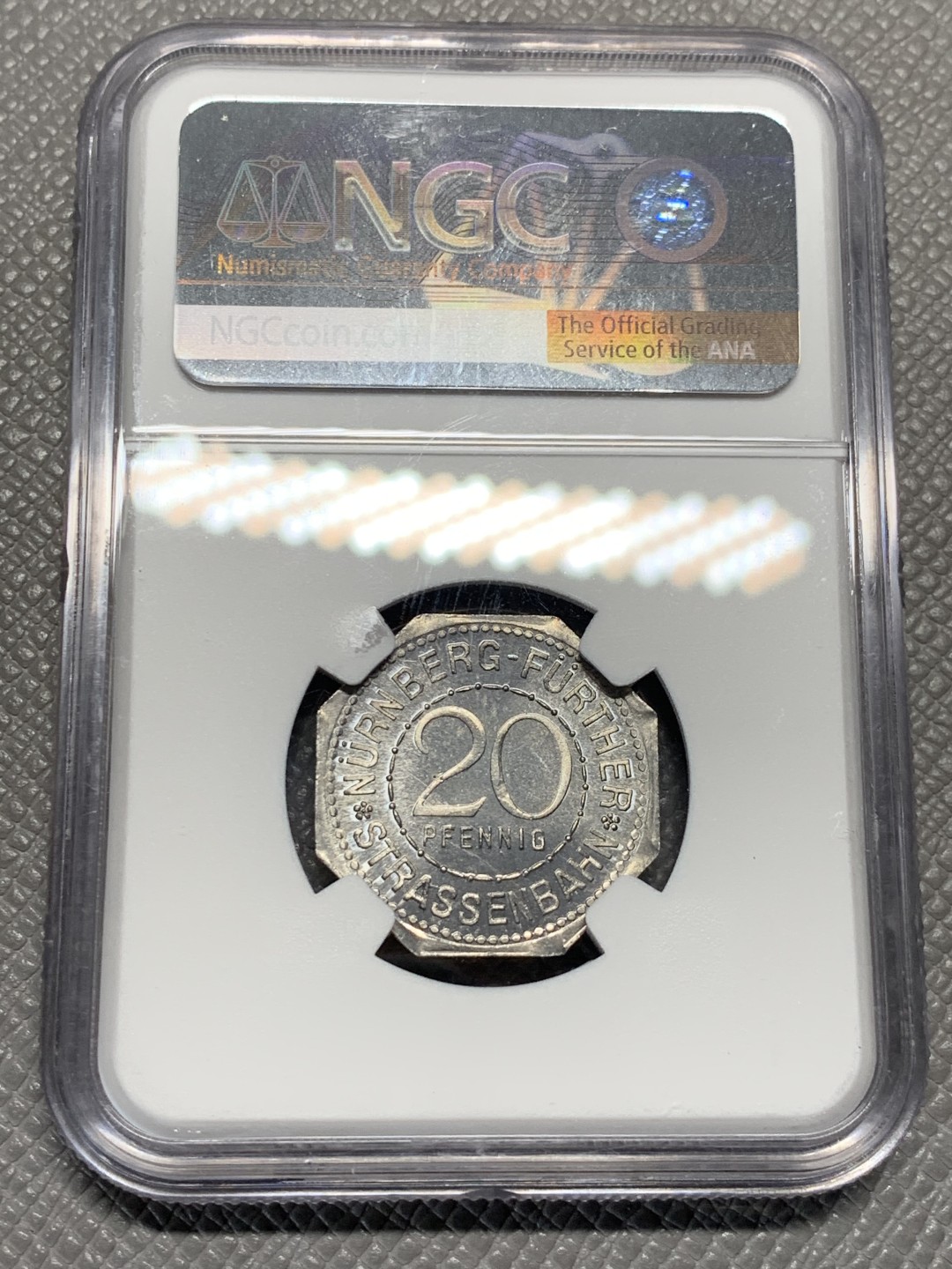 《竞宝斋》第135场-周日，周一连拍 (全场包邮) NGC MS64 德国 纽伦堡 1920年 紧急状态币 20盆尼 景观不错