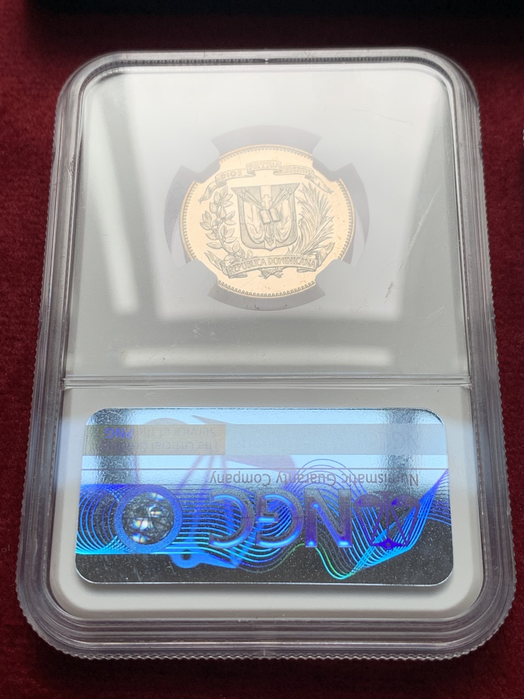 《竞宝斋》第135场-周日，周一连拍 (全场包邮) NGC PF66CAMEO、PF66 多米尼加1974年5分、25分精制镍币一对，带盒