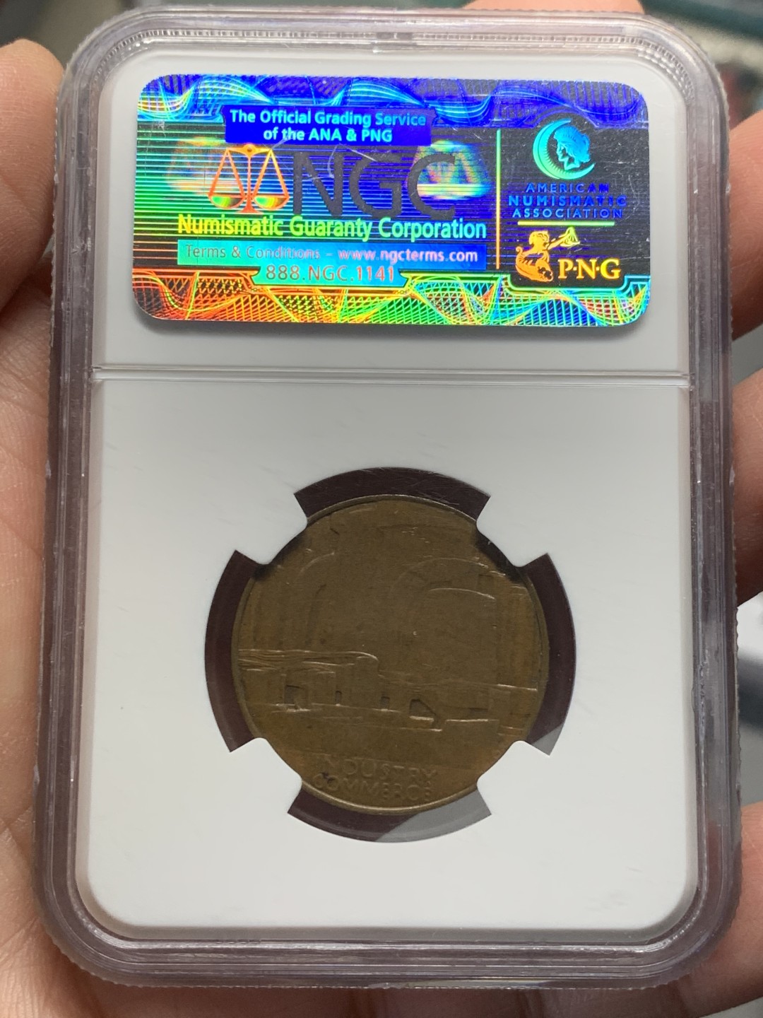 《竞宝斋》第135场-周日，周一连拍 (全场包邮) NGC-MS63BN 1924年 英国 伦敦大英帝国博览会纪念铜章，正面孟虎侧像威风凛凛，设计感强烈。老N盒高分，不多见到的品种