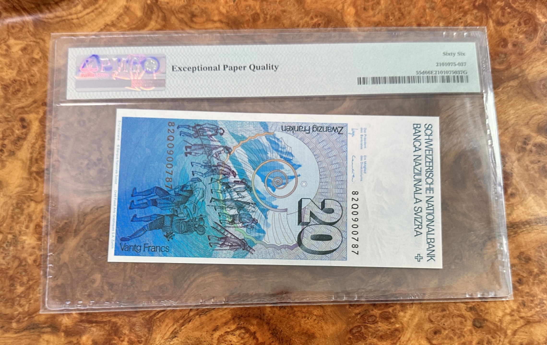 Chase Auction 第17期 - - 外钞、民国钞和人民币混合场！（临时有事，推迟到20号） 1982年瑞士20法郎，PMG66分！