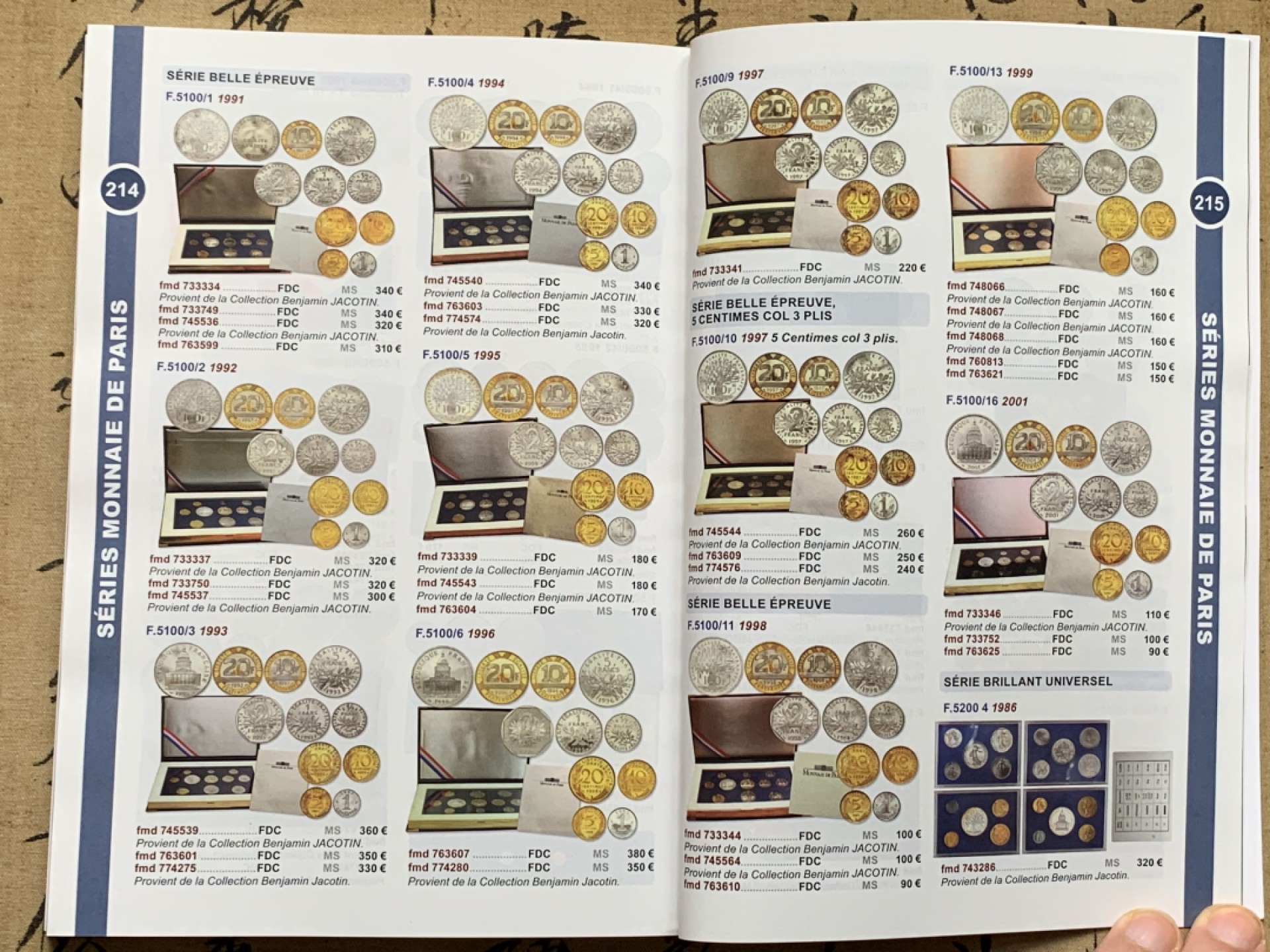 《竞宝斋》第135场-周日，周一连拍 (全场包邮) 法国cga历代硬币价格图录（1798-2001年）244页精美印刷