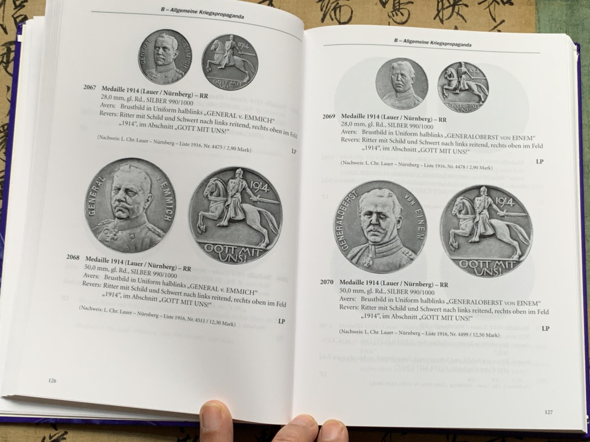 《竞宝斋》第135场-周日，周一连拍 (全场包邮) 全新 德国一战银章目录 权威目录 PCGS/NGC评级参考目录 塑封刚拆