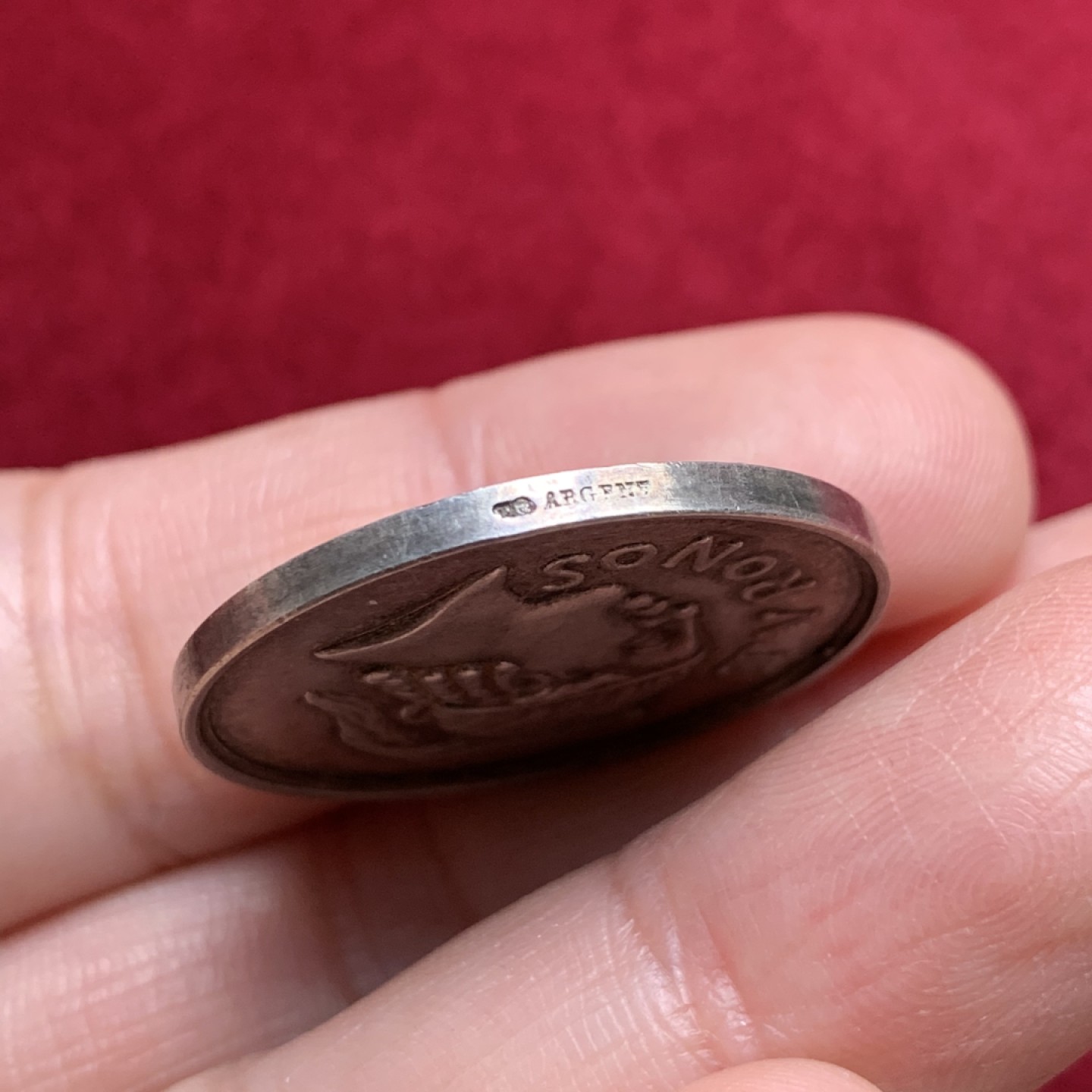 《竞宝斋》第135场-周日，周一连拍 (全场包邮) 法国1841年图林考古协会代用银币，正面阿波罗像，丰饶角边铭，直径29mm，重量10.28g