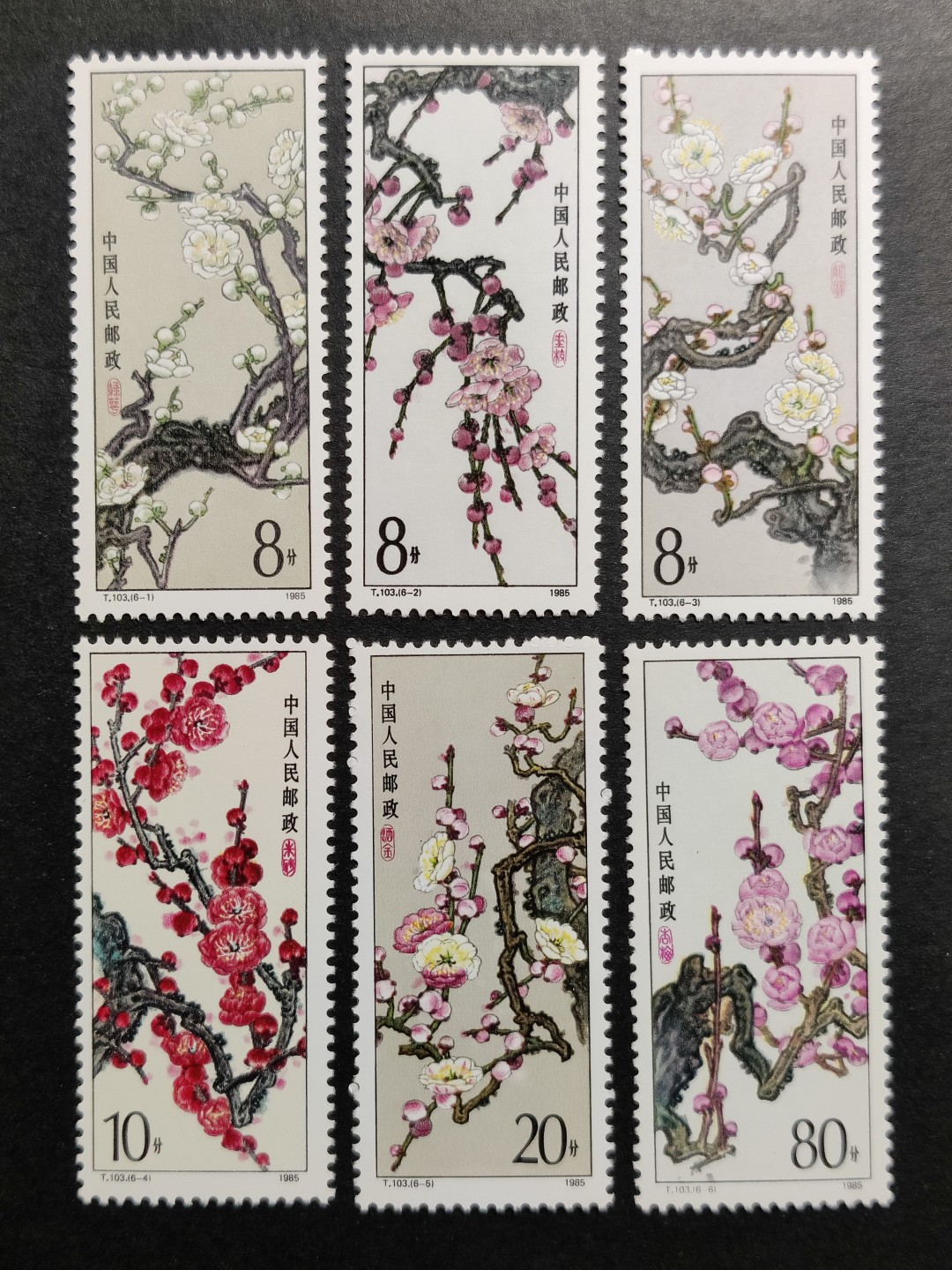 洪涛臻品批发群  精选邮票限时拍卖第一百七十四期 T103 梅花 新全套 原胶全品