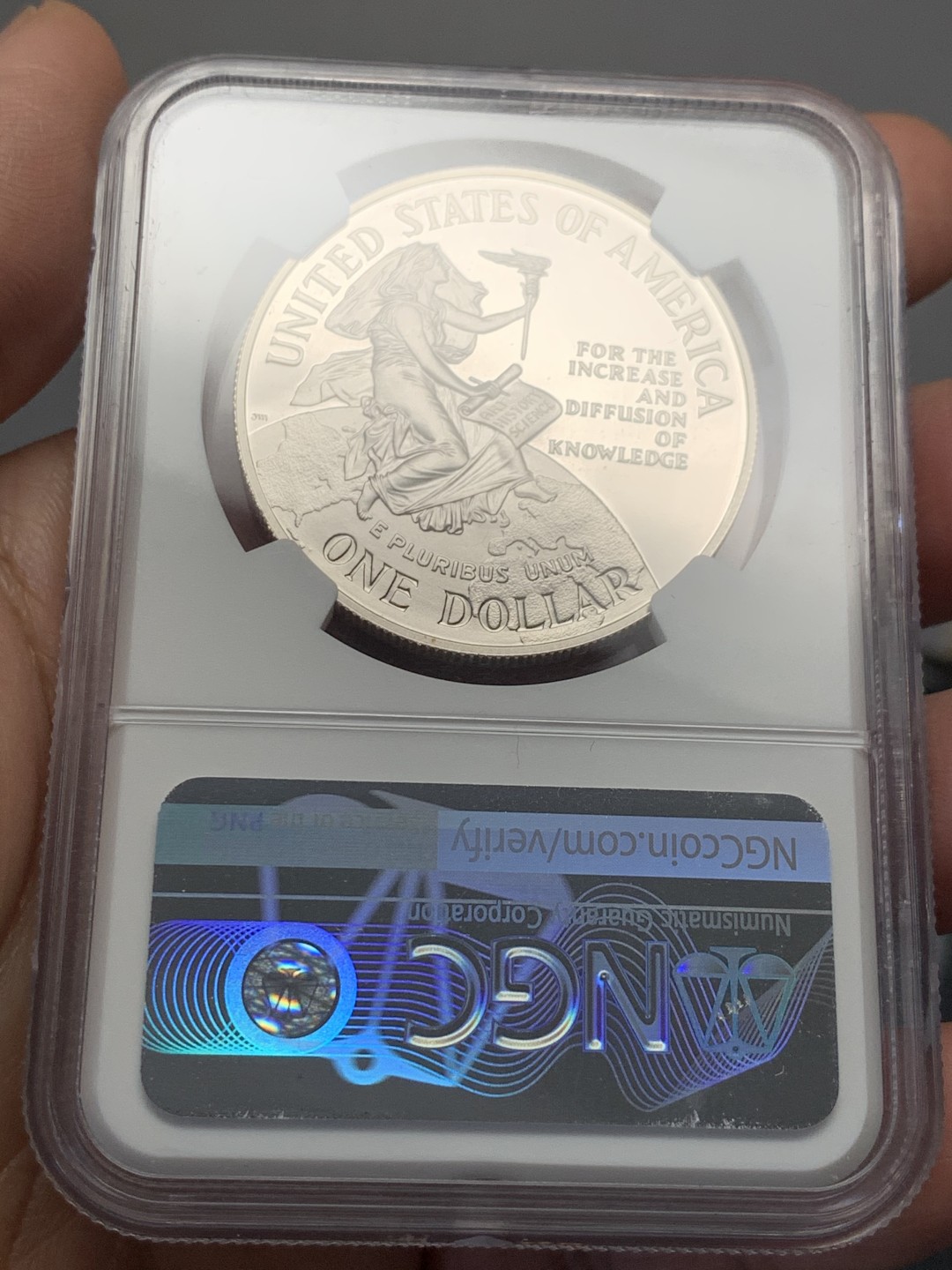 《竞宝斋》第135场-周日，周一连拍 (全场包邮) NGC-PF69 UC 美国 1996年 史密森150周年纪念 精制大银币 900银 26.73克 高分好状态