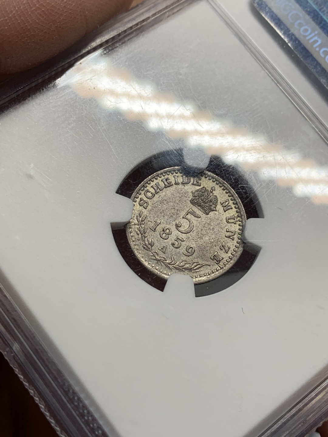 《竞宝斋》第135场-周日，周一连拍 (全场包邮) NGC AU58 1859a 奥地利 5克鲁泽银币 少见品种