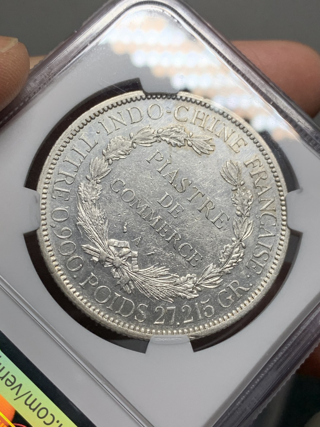 《竞宝斋》第135场-周日，周一连拍 (全场包邮) NGC-AU50 1894年法属印支加重坐洋 评级数量跟1885和1888相当，远少于1886、1887、1895，加重坐洋有分不易