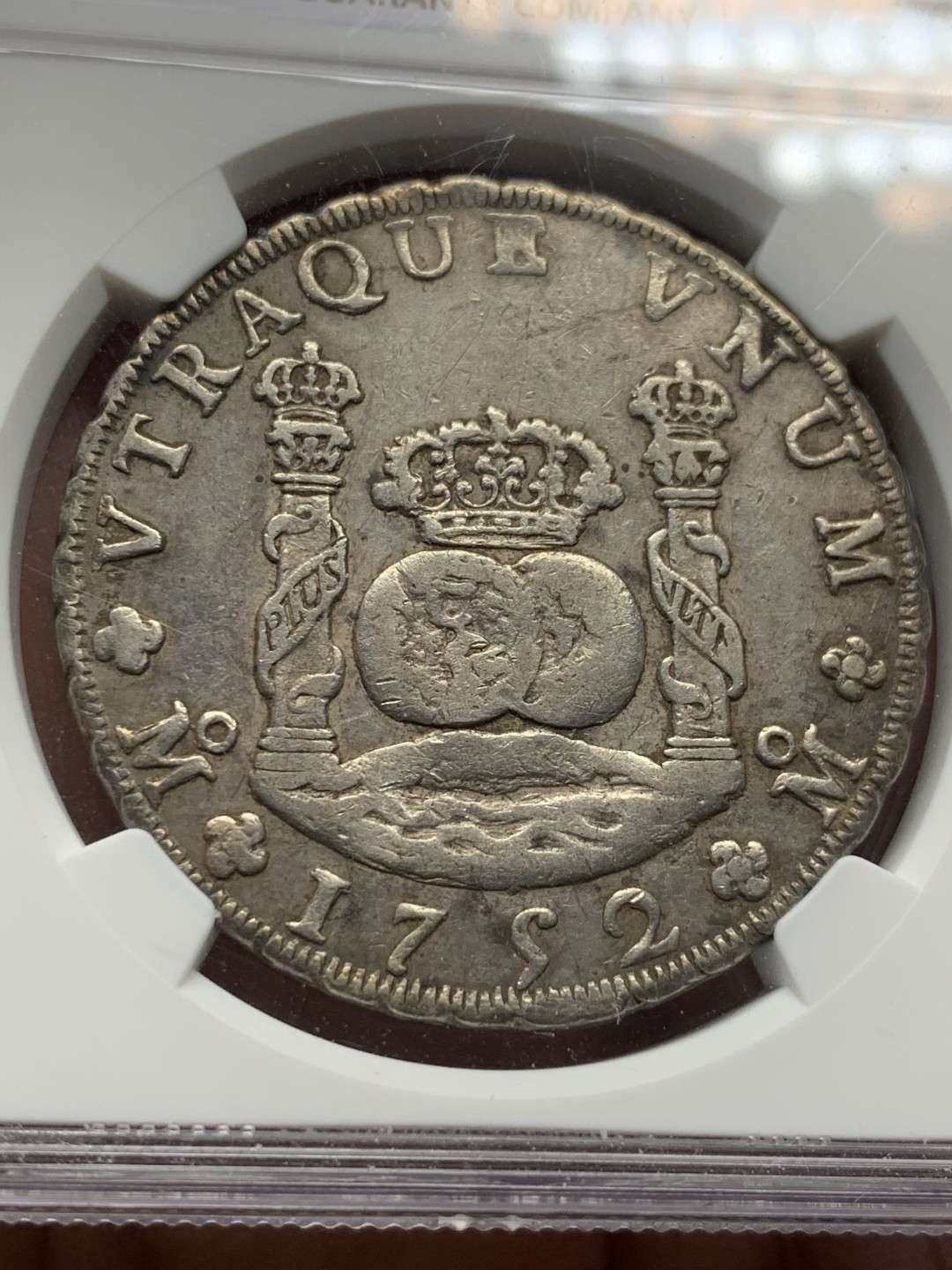 《竞宝斋》第135场-周日，周一连拍 (全场包邮) NGC-XFD 墨西哥1752年 8R地球银币 原味包浆 深打好状态