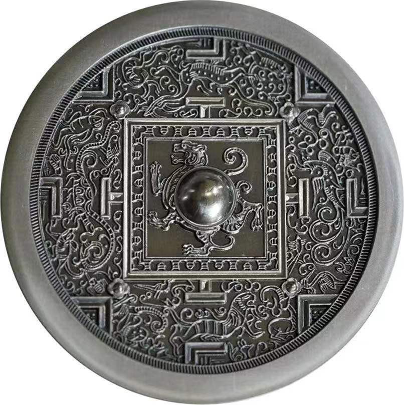 纽埃2020年古代铜镜艺术高浮雕仿古纪念银币
