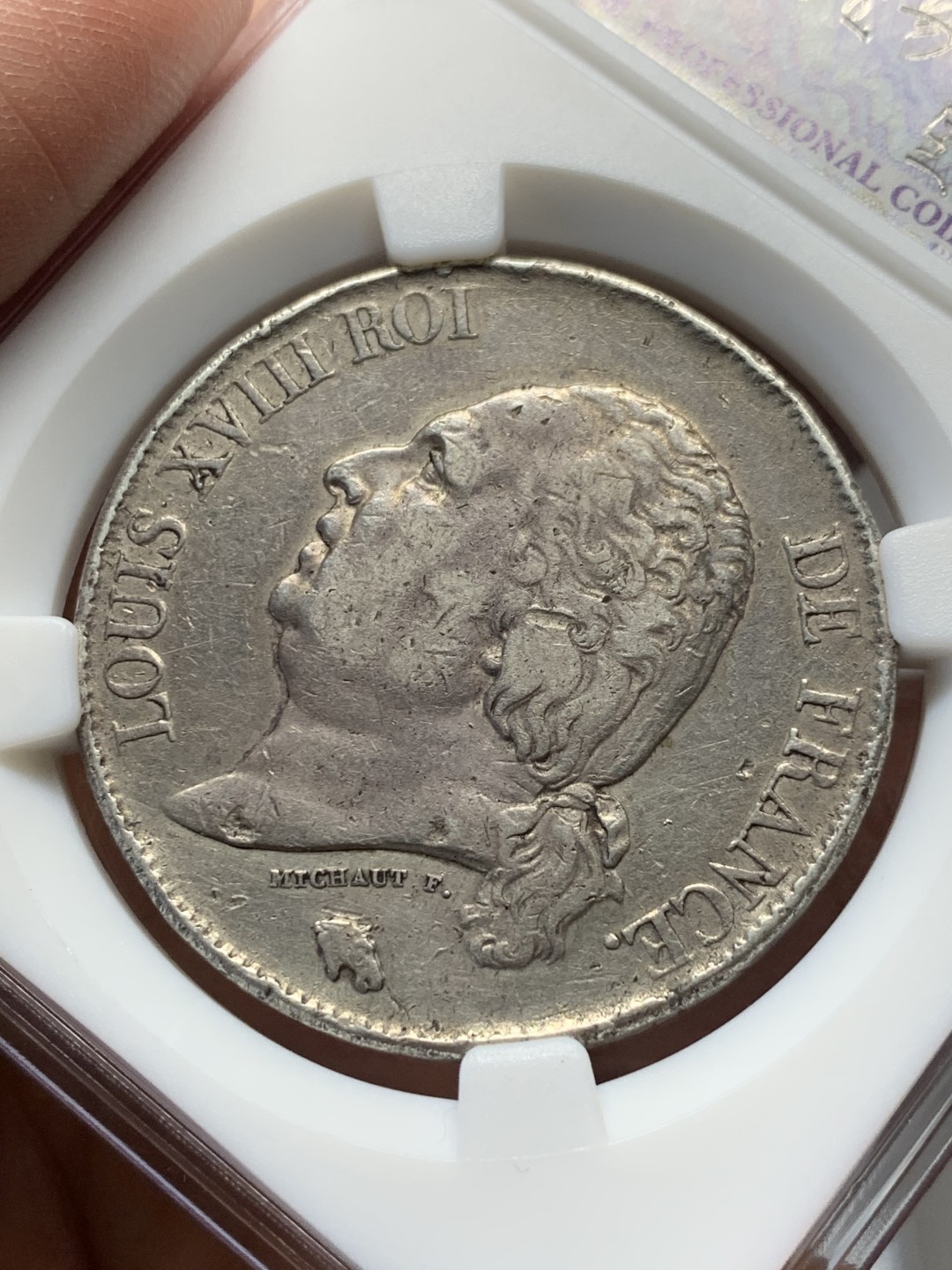 《竞宝斋》第135场-周日，周一连拍 (全场包邮) 法国 路易十八，1822年5法郎大银币