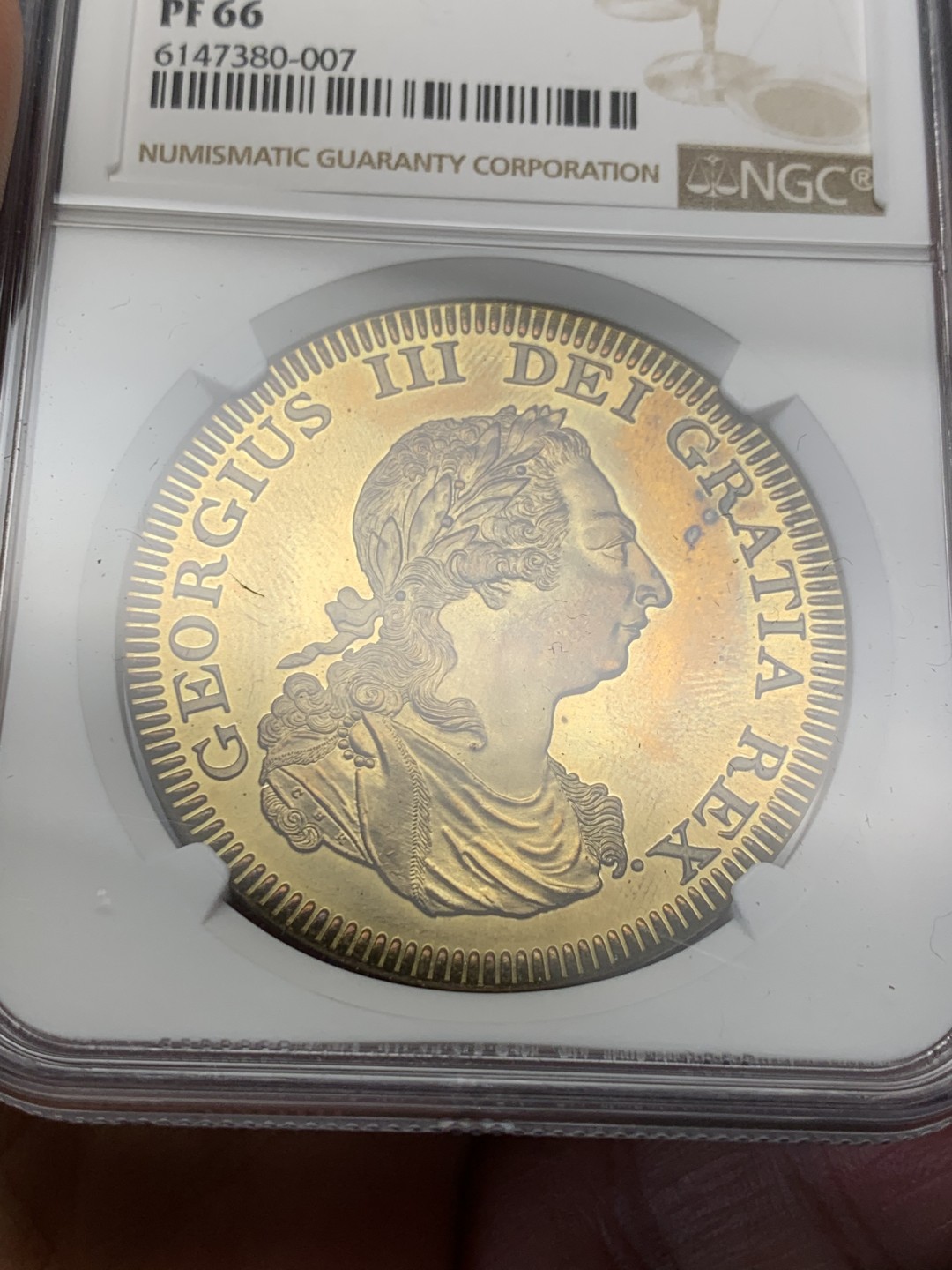 《竞宝斋》第135场-周日，周一连拍 (全场包邮) NGC-PF66 马恩岛1808年（2007）克朗币后铸