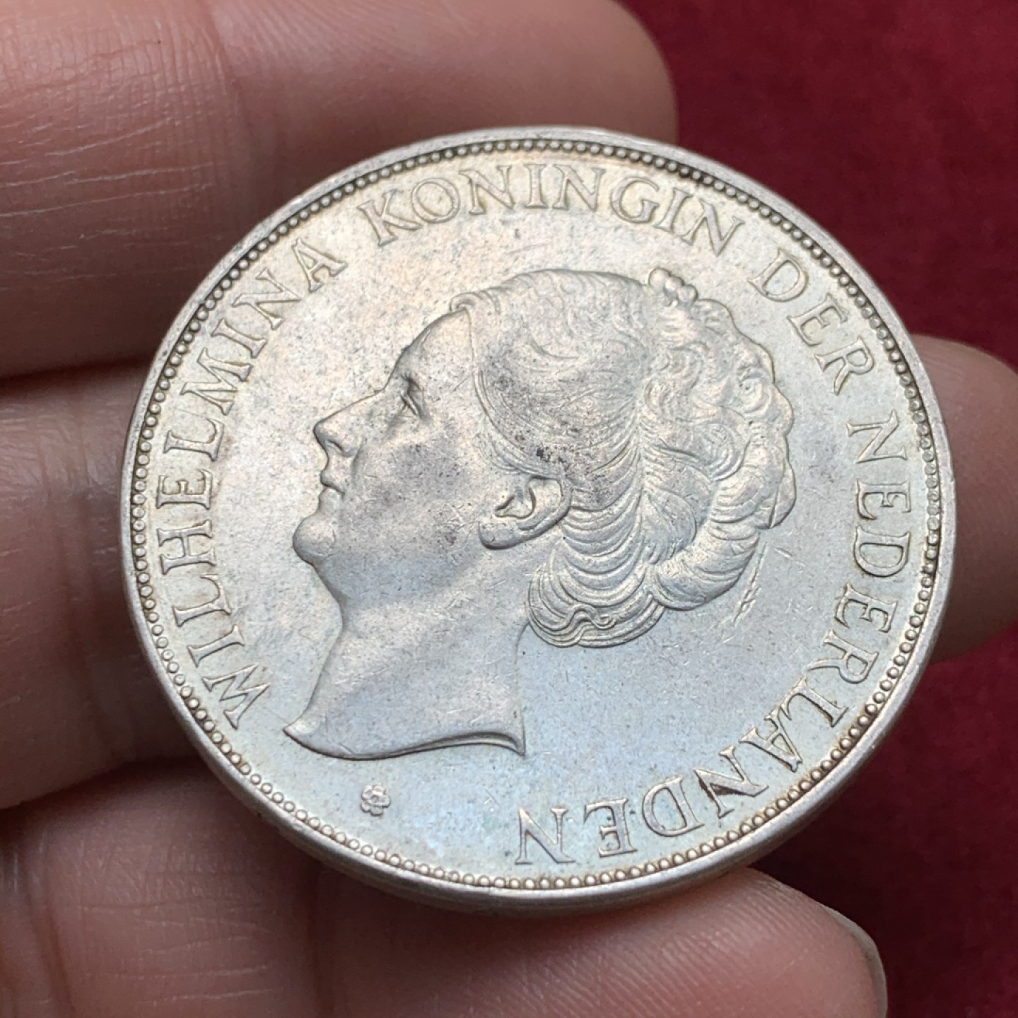 《竞宝斋》第135场-周日，周一连拍 (全场包邮) 荷兰 1938年 威廉敏娜 2.5盾 大银币