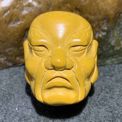 阿拉善玛瑙彩玉双面雕刻罗汉头一个！ - 阿拉善玛瑙彩玉双面雕刻罗汉头一个！