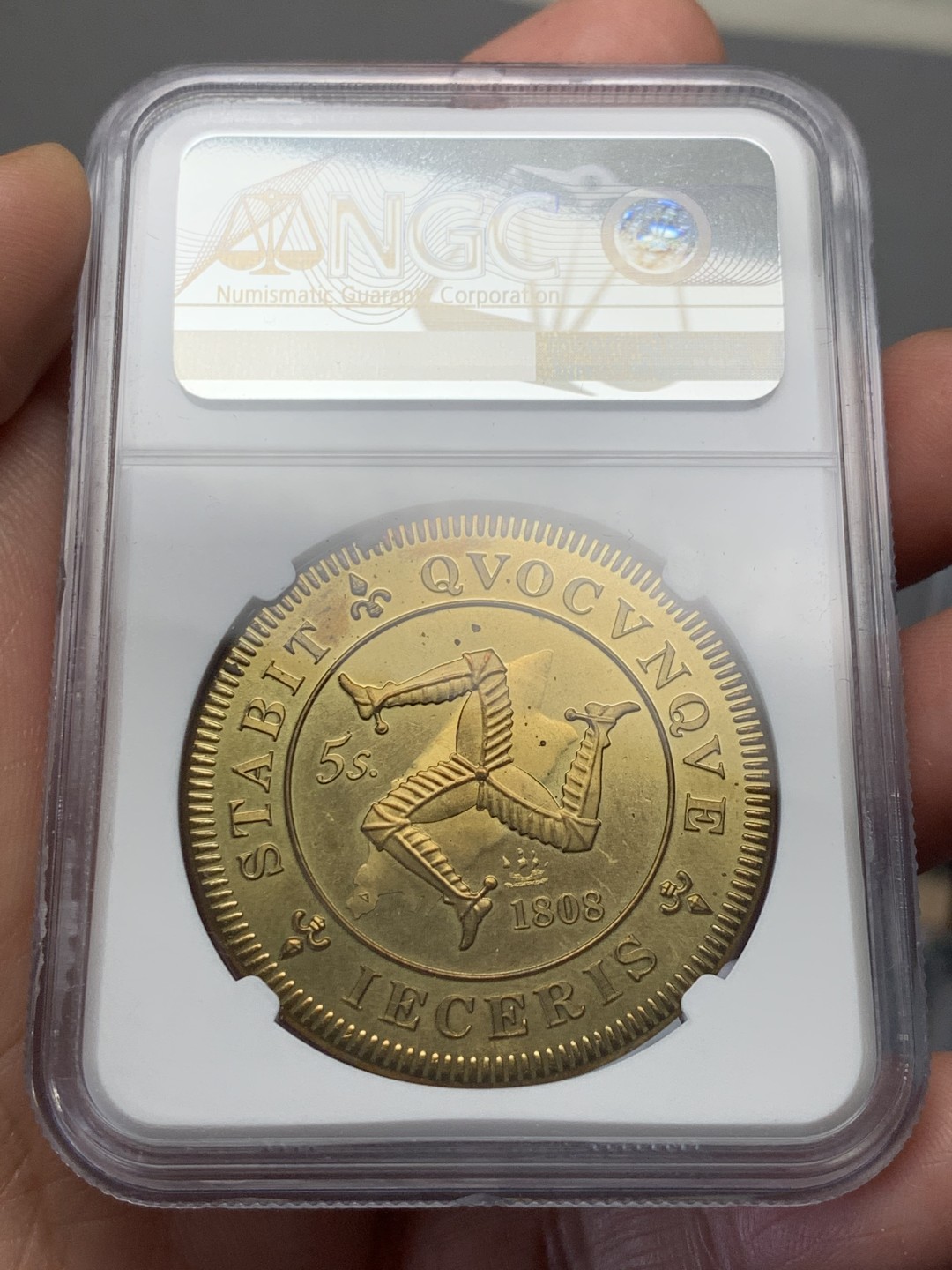 《竞宝斋》第135场-周日，周一连拍 (全场包邮) NGC-PF66 马恩岛1808年（2007）克朗币后铸