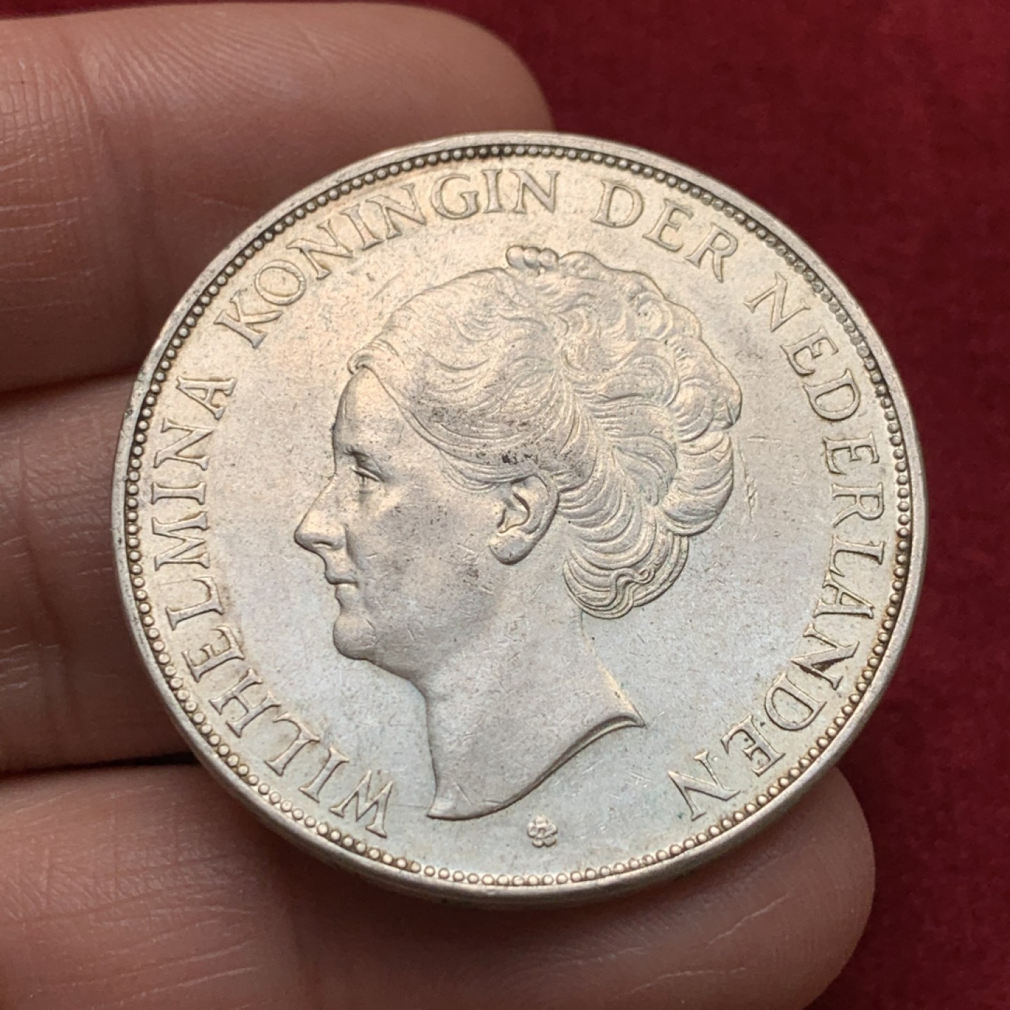 《竞宝斋》第135场-周日，周一连拍 (全场包邮) 荷兰 1938年 威廉敏娜 2.5盾 大银币