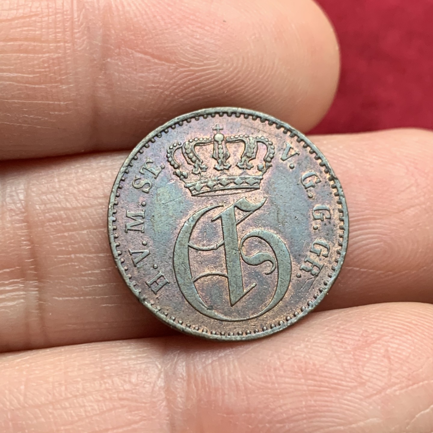 《竞宝斋》第135场-周日，周一连拍 (全场包邮) 德国梅克伦堡  1855年  3芬尼  铜币  品相很好