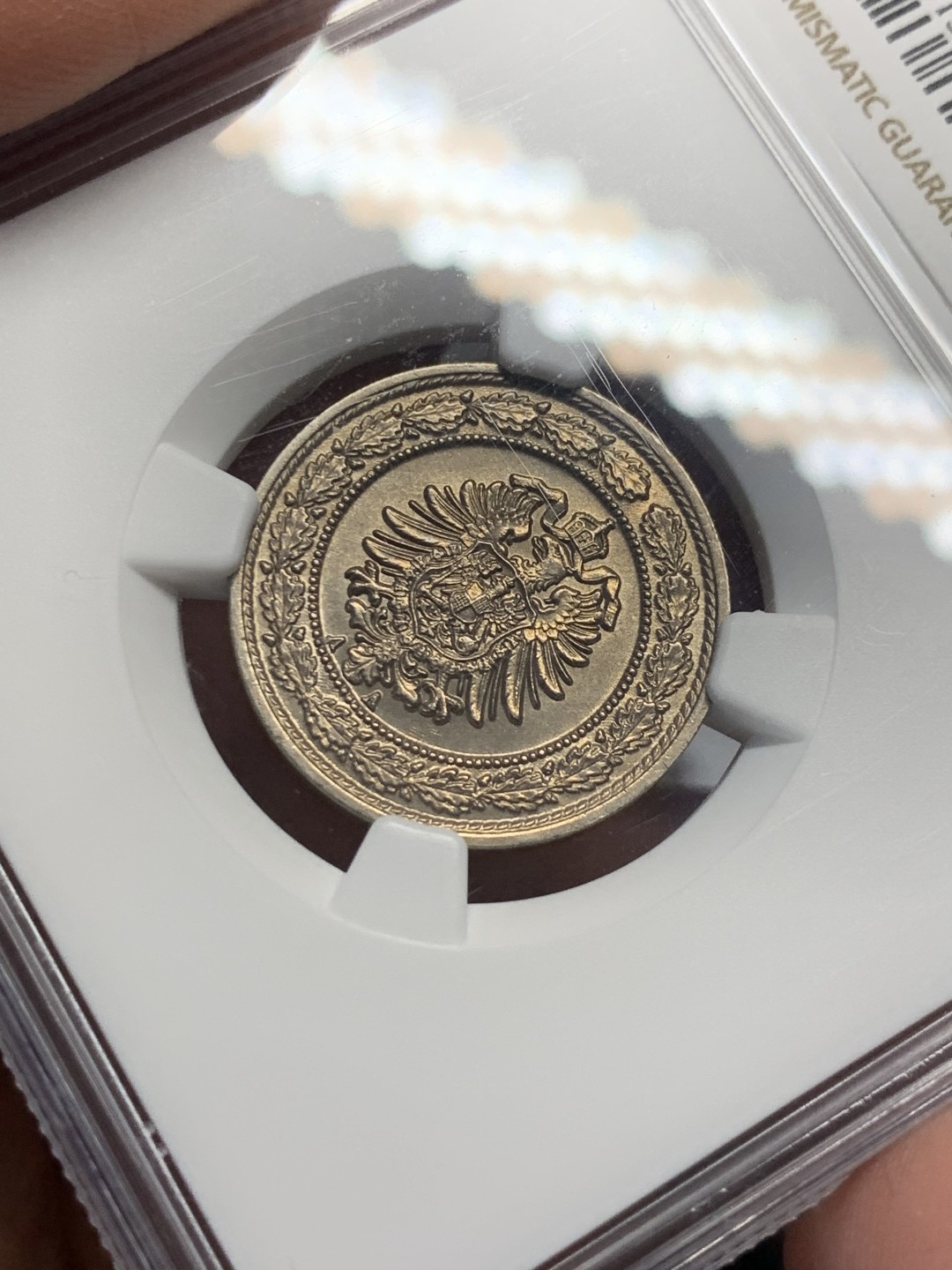 《竞宝斋》第135场-周日，周一连拍 (全场包邮) NGC-MS63 德国 1888年 短翅-20芬尼镍