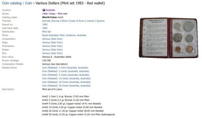 澳大利亚皇家铸币局，1969年至1983年UNC套装共15套，包括1970, 1977年和1982年纪念精制样币套装，共计15套😍千万不要错过 澳大利亚皇家铸币局，1969年至1983年UNC套装共15套，包括1970, 1977年和1982年纪念精制样币套装，共计15套😍千万不要错过