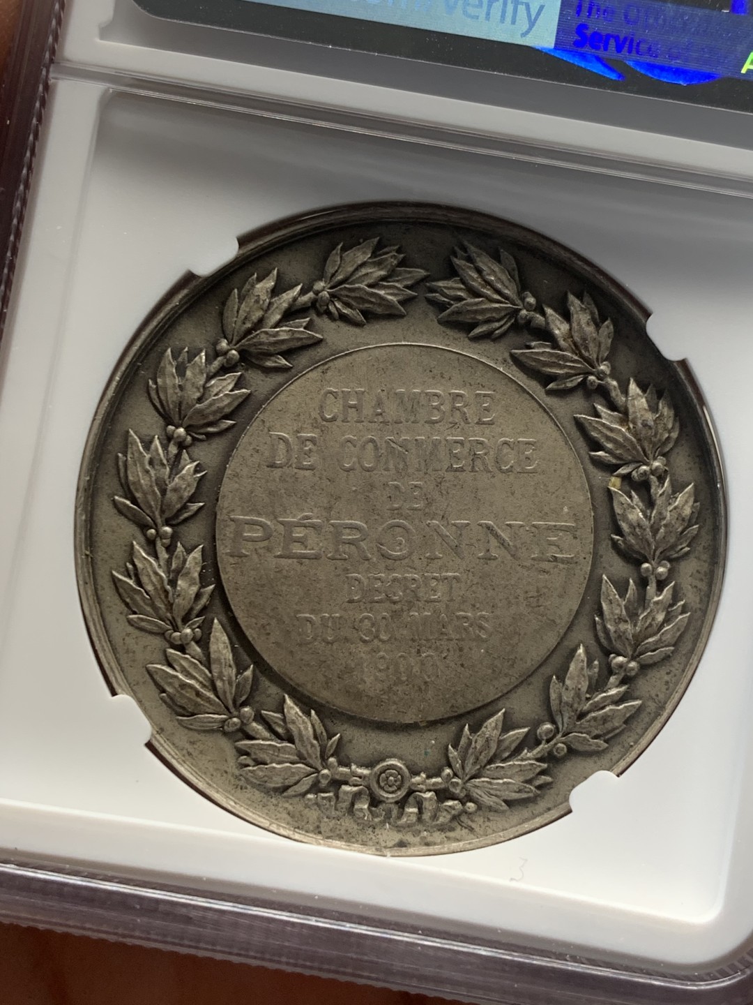 《竞宝斋》第135场-周日，周一连拍 (全场包邮) NGC MS64 法国 1900 佩隆商业区高浮雕 银章细致卷发