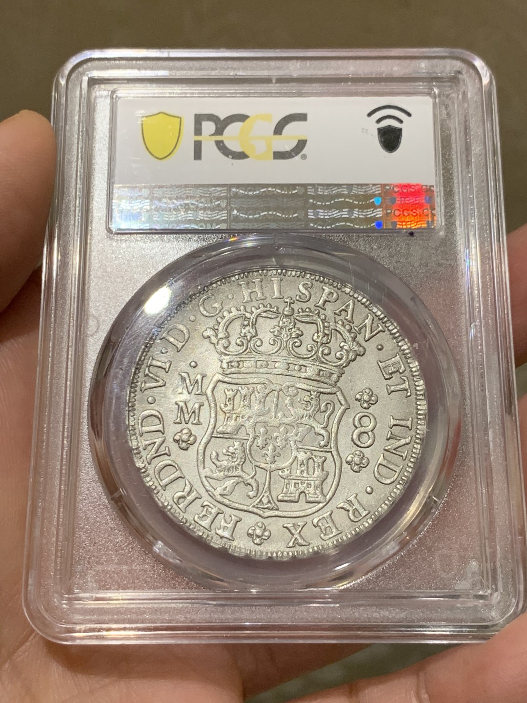 《竞宝斋》第135场-周日，周一连拍 (全场包邮) PCGS MS62 墨西哥 1754年 地球双柱大银币 正反深打 状态极佳 入手好时机，62的真是难得