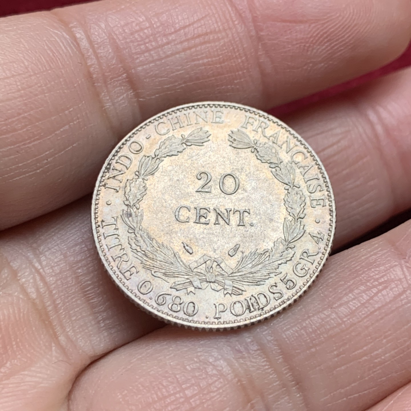 《竞宝斋》第135场-周日，周一连拍 (全场包邮) 法属印支 1937年坐洋 20分 银币